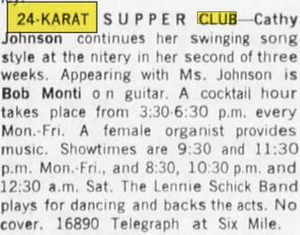 24 Karat Club (24 Carat Club) - Jul 16 1972 Article (newer photo)